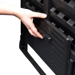 Vejrbestandig kompostbeholder 360 L til haven | Farve: Sort | Størrelse: 68,9x68,9x83,9 cm