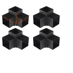 VEVOR Pergola Beslag Sæt, Holdbar Stål Konstruktion, Nem Solskærm Installation,4 stk 6x6tommer