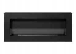 Væghængt biopejs med glas 90x40x12 cm Box Sort strukturmat
