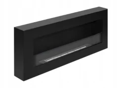 Væghængt biopejs med glas 90x40x12 cm Box Sort strukturmat