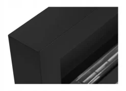 Væghængt biopejs med glas 90x40x12 cm Box Sort strukturmat