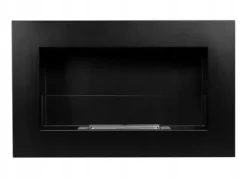 Væghængt biopejs med glas 65x40x12 cm BOX Flammeregulering Matsort