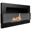 Væghængt biopejs med glas 65x40x12 cm Flammeregulering Matsort