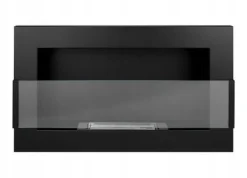 Væghængt biopejs med glas 65x40x12 cm Flammeregulering Matsort