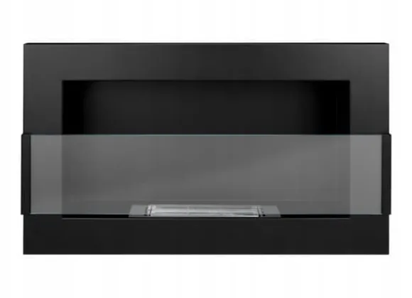Væghængt biopejs med glas 65x40x12 cm Flammeregulering Matsort