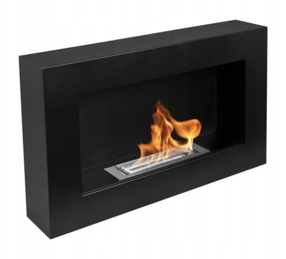 Væghængt biopejs 65x40x12 cm Box Sort strukturmat