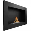 Væghængt biopejs 65x40x12 cm Flammeregulering Sort struktureret mat