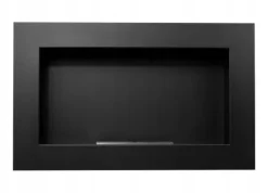 Væghængt biopejs 65x40x12 cm Flammeregulering Sort struktureret mat