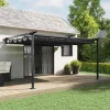 Væghængt pavillon med trækbart tag - Moderne antracit stål | Farve: Antracit | Størrelse: N/A