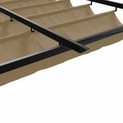 Væghængt pavillon med trækbart tag - Stål | Farve: Gråbrun