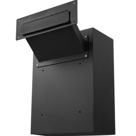 Vægmonteret dropbox 13x7x17" med kombinationslås, sort, sikkerhedsopbevaring