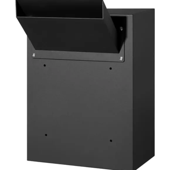 Vægmonteret dropbox 13x7x17" med kombinationslås, sort, sikkerhedsopbevaring