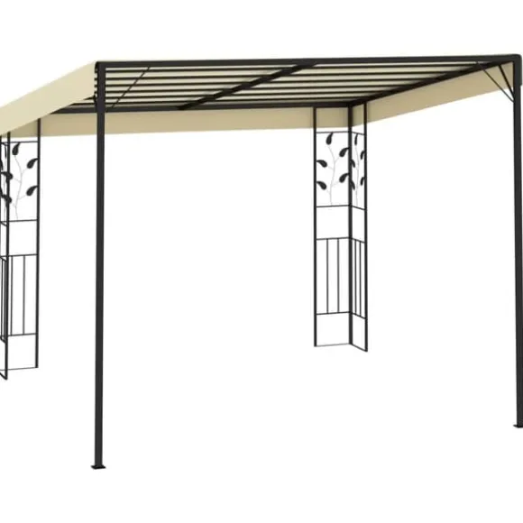 Vægmonteret havepavillon 3x3x2,5 m | Farve: Creme