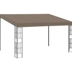 Vægmonteret pavillon 4x3 m stof gråbrun - Væghængt Pavillon - Væghængte Pavilloner - Home & Living