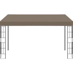 Vægmonteret pavillon 4x3 m stof gråbrun - Væghængt Pavillon - Væghængte Pavilloner - Home & Living