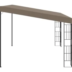 Vægmonteret pavillon 4x3 m stof gråbrun - Væghængt Pavillon - Væghængte Pavilloner - Home & Living