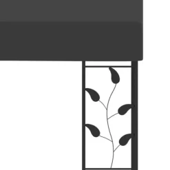 Vægmonteret pavillon 3x3x2,5 m - Havepavillon | Farve: Antracitgrå