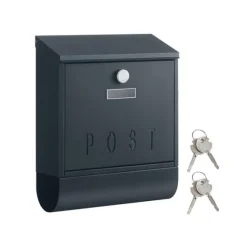 Vægpostkasse med avisrum, antracit, 30,5 x 11 x 38,5 cm (L x B x H) Avisrum: 30 x 3 cm