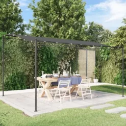 vidaXL baldakin 4x3 m 180 g/m² stof og stål antracitgrå - Festtelte & havepavilloner