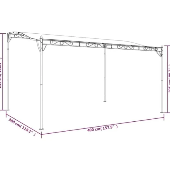 vidaXL baldakin 4x3 m 180 g/m² stof og stål antracitgrå - Festtelte & havepavilloner