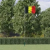 vidaXL Belgien flag og flagstang 5,55 m aluminium - Flag & vimpler