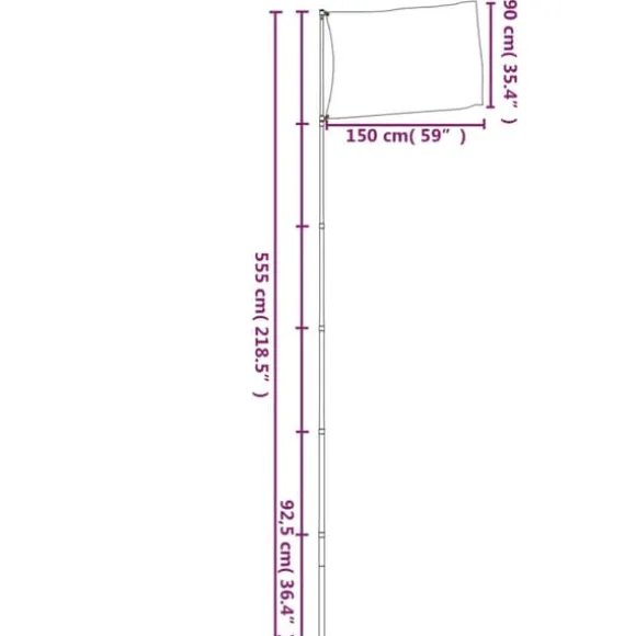 vidaXL Belgien flag og flagstang 5,55 m aluminium - Flag & vimpler