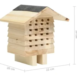 vidaXL bihotel 22x20x20 cm massivt fyrretræ - Huse & bure til små dyr