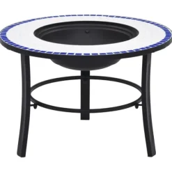 vidaXL bålfad mosaik 68 cm keramik blå og hvid - Ildsteder