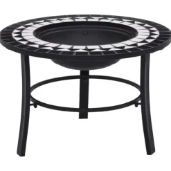 vidaXL bålfad mosaik 68 cm keramik sort og hvid - Ildsteder