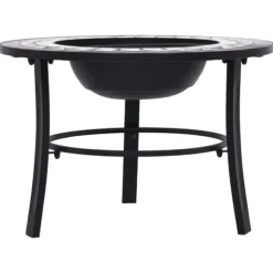 vidaXL bålfad mosaik 68 cm keramik sort og hvid - Ildsteder