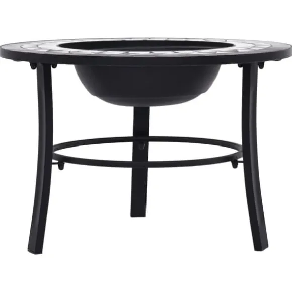 vidaXL bålfad mosaik 68 cm keramik sort og hvid - Ildsteder