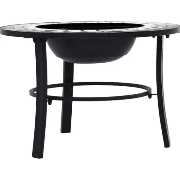 vidaXL bålfad mosaik 68 cm keramik sort og hvid - Ildsteder