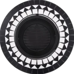 vidaXL bålfad mosaik 68 cm keramik sort og hvid - Ildsteder