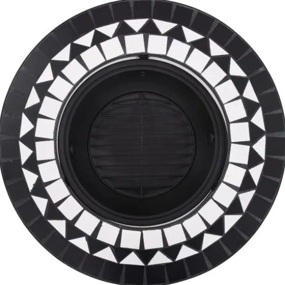 vidaXL bålfad mosaik 68 cm keramik sort og hvid - Ildsteder