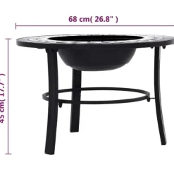 vidaXL bålfad mosaik 68 cm keramik sort og hvid - Ildsteder