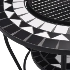 vidaXL bålfad mosaik 68 cm keramik sort og hvid - Ildsteder