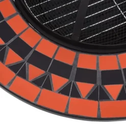 vidaXL bålfad mosaik 68 cm keramik terracottafarvet og hvid - Ildsteder