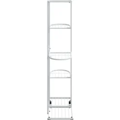 vidaXL blomsterstativ 5 niveauer med hjul 44x23x100 cm jern hvid - Planteborde