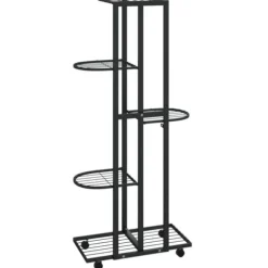 vidaXL blomsterstativ 5 niveauer med hjul 44x23x100 cm jern sort - Planteborde
