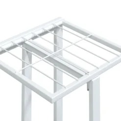 vidaXL blomsterstativ 4 niveauer med hjul 44x23x80 cm jern hvid - Planteborde