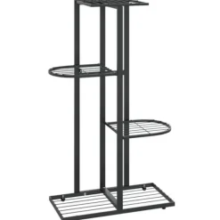 vidaXL blomsterstativ i 4 niveauer 43x22x76 cm metal sort - Planteborde