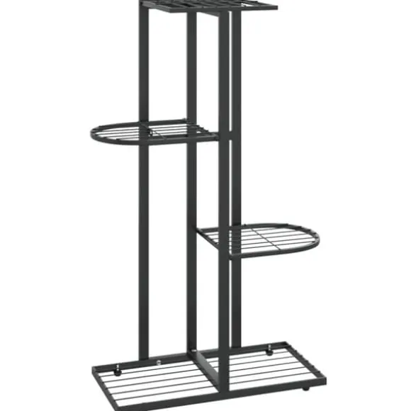 vidaXL blomsterstativ i 4 niveauer 43x22x76 cm metal sort - Planteborde