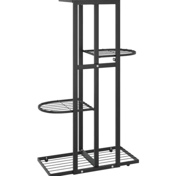 vidaXL blomsterstativ i 4 niveauer 43x22x76 cm metal sort - Planteborde