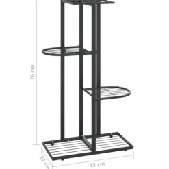 vidaXL blomsterstativ i 4 niveauer 43x22x76 cm metal sort - Planteborde