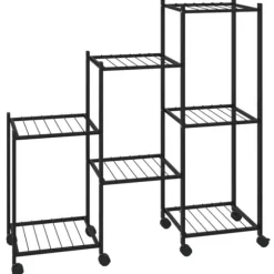 vidaXL blomsterstativ med hjul 83x25x83,5 cm jern sort - Planteborde