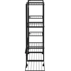 vidaXL blomsterstativ med hjul 94,5x24,5x91,5 cm jern sort - Planteborde