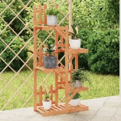 vidaXL blomsterstativ 60x25x130 cm massivt fyrretræ - Planteborde