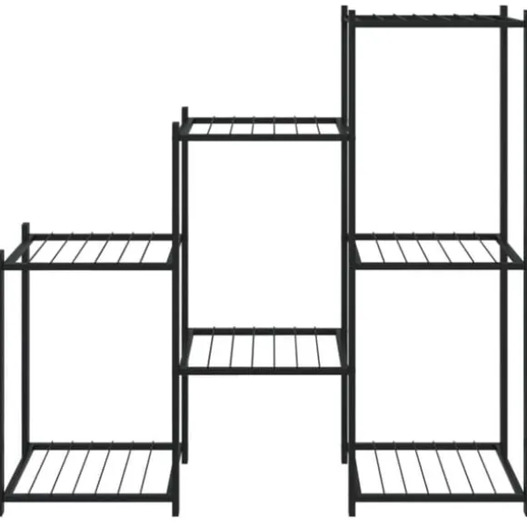 vidaXL blomsterstativ 83x25x80 cm jern sort - Planteborde