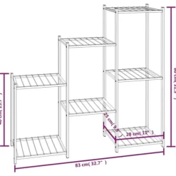 vidaXL blomsterstativ 83x25x80 cm jern sort - Planteborde