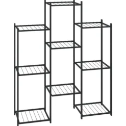 vidaXL blomsterstativ 85x25x100 cm jern sort - Planteborde